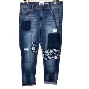 EV1 Alex by Ellen Degeneres Size 12 Vintage Jeans Patchwork‎ Floral Blue